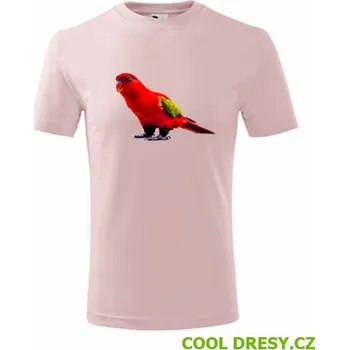 Dětské tričko s papouškem 1 - Barva: růžová, Velikost 8let
