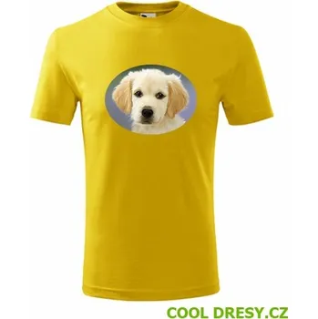 Chlapecké tričko Dětské tričko se psem 2 - Barva: žlutá, Velikost 10let