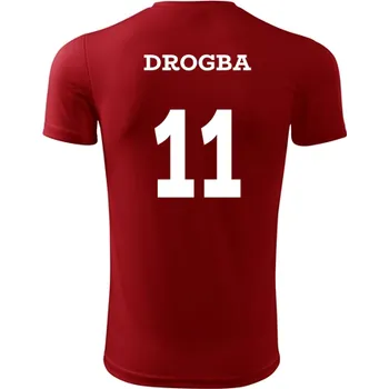 Dětský fotbalový dres Drogba - Barva: červená, Velikost 10let