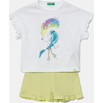 Chlapecké pyžamo Dětské bavlněné pyžamo United Colors of Benetton 2-pack 30960P08C.G.Seasonal bílá 00X, vel. 90