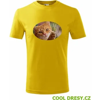 Chlapecké oblečení Dětské tričko s kočkou 1 - Barva: žlutá, Velikost 8let