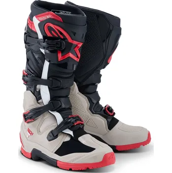 Moto obuv Boty na motorku Alpinestars Tech 7 Enduro černo-světle šedo-červené 39