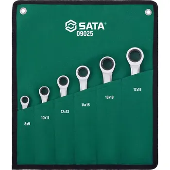 Klíč 6 ks. Sada metrických ráčnových klíčů s dvojitou r (SATAST09025SJ)