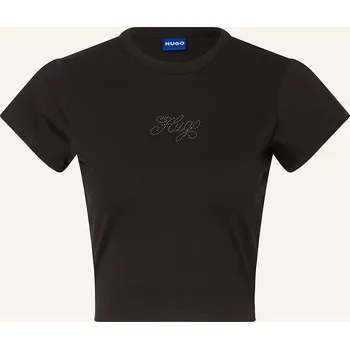 Dámské tričko Hugo Dámské Cropped Tričko Dome S Ozdobnými Kamínky, černá, 36