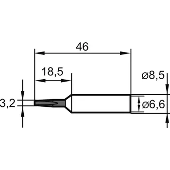 Páječka Letovací hrot ERSADUR č.8 32 3,2 mm, sekáč Ersa