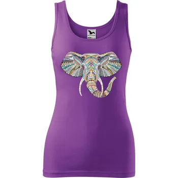 Dámské tílko s potiskem Hlava slona Velikost: M, Barva: Fialová