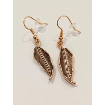 Náušnice Amorino Smaltové náušnice - Lístky Barva: Hnědá