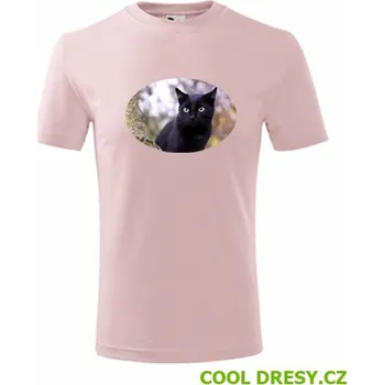 Dětské tričko s kočkou 6 - Barva: růžová, Velikost 10let