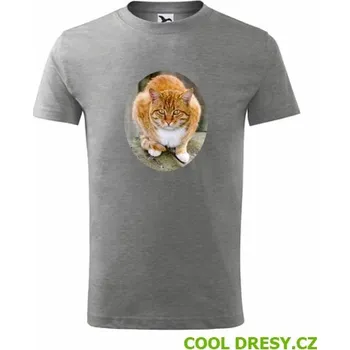 Chlapecké oblečení Dětské tričko s kočkou 5 - Barva: tmavě šedý melír, Velikost 6let
