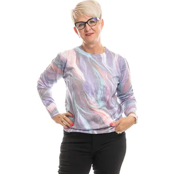 Dámské oblečení F.J.J. Dámský svetr PAINT [24588] Barva: Fialová, Velikost: M/L