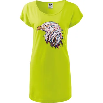 Dámské oblečení DOBRÝ TRIKO Dámské tričko/šaty Hlava orla Velikost: M, Barva: Limetková