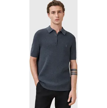 Pánské tričko Polo tričko z vlněné směsi AllSaints ASPEN M025KA námořnická modř 59X, vel. XL