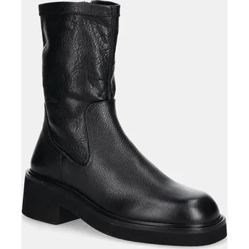 Dámské kozačky Nízké kozačky Tommy Jeans TJW STRETCHY MID BOOT dámské, černá barva, na platformě, EN0EN02928 99X, EUR 41