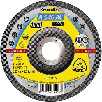 Brusný kotouč Hrubovací kotouč A 546 AC 115x2mm KLINGSPOR (EDE88010115)