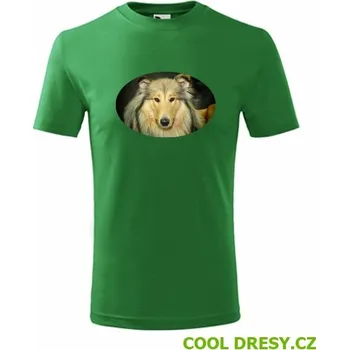 Dětské tričko s kolií - Barva: střední zelená, Velikost 8let