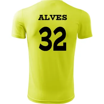 Dětský fotbalový dres Alves - Barva: neonově žlutá, Velikost 10let