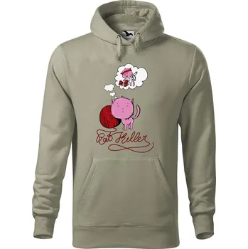 Pánská mikina Pánská mikina s potiskem Kočičí sen Velikost (muž): L, Vyberte barvu: Světlá khaki