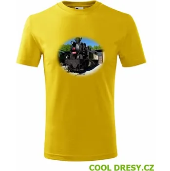 Chlapecké tričko Dětské tričko s parní mašinkou 354 - Barva: žlutá, Velikost 8let