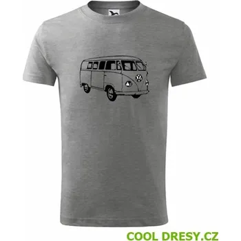 Chlapecké tričko Dětské tričko s VW T1 2 - Barva: tmavě šedý melír, Velikost 8let