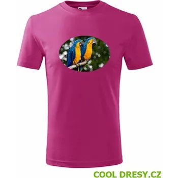 Chlapecké oblečení Dětské tričko s papouškem 5 - Barva: purpurová, Velikost 10let