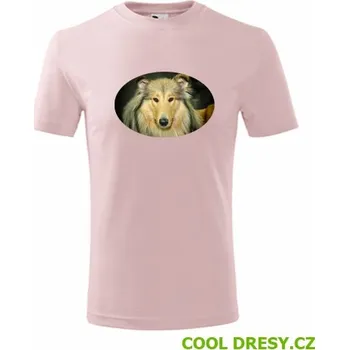 Dětské tričko s kolií - Barva: růžová, Velikost 8let