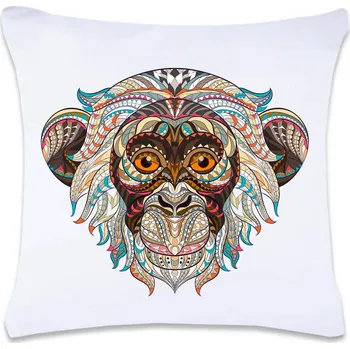 Dekorativní polštářek Dekorační polštář s potiskem 40 x 40 cm Hlava opice Oboustranný tisk: NE
