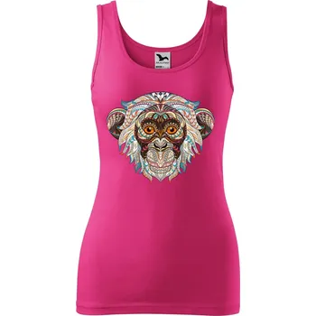 Dámské tílko s potiskem Hlava opice Velikost: M, Barva: Purpurová