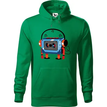Pánská mikina Pánská mikina s potiskem Walkman Velikost (muž): S, Vyberte barvu: Středně zelená