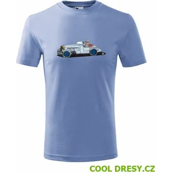 Chlapecké oblečení Dětské tričko medvídek v autě - Barva: nebesky modrá, Velikost 12let