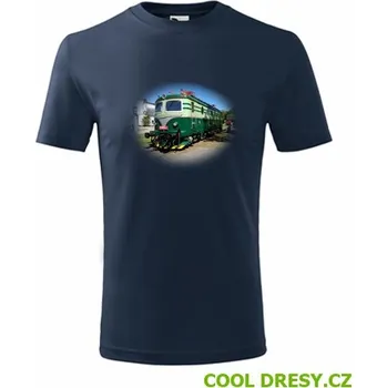 Dětské tričko s elektrickou mašinkou Bobina - Barva: námořní modrá, Velikost 8let