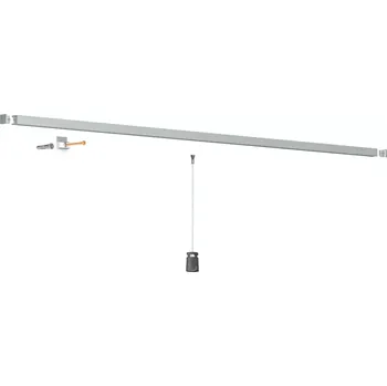 Rám na obraz Závěsný systém na obrazy - SET Contour Rail stříbrná (4x ocel 4x MG1) (2 metry systému 4 lanka 4 háčky)