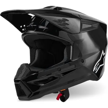 Helma na motorku Motokrosová přilba Alpinestars S-M3 Solid černá S