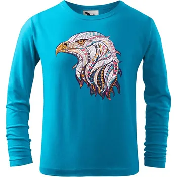 Chlapecké oblečení DOBRÝ TRIKO Dětské bavlněné triko Hlava orla Velikost: 146/10 let, Barva: Tyrkysová