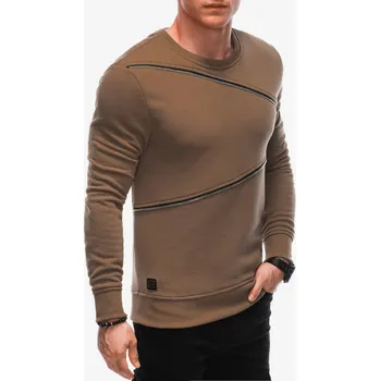 Pánská mikina Ombre Clothing Pánské Hnědá pánská mikina s ozdobnými zipy Ombre Clothing Hnědá XL (2289427)