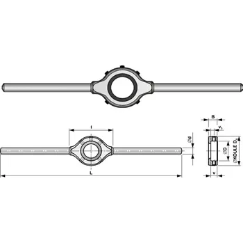 Závitořezný nástroj Ruční vratidlo na závitové kruhové čelisti 30 mm, M10 - M11 (ČSN 24 1520) (BU403 030)