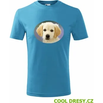 Dětské tričko se psem 2 - Barva: tyrkysová, Velikost 8let