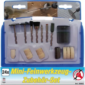 Fréza Nástroje Kraftmann "Mini" pro broušení, leštění, gravírování pr. 3 ÷ 25 mm BGS1050802 Sada 24 ks (BGS1050802)