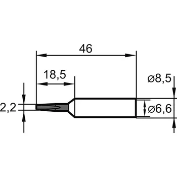 Páječka Letovací hrot ERSADUR č.8 32 2,2 mm sekáč Ersa