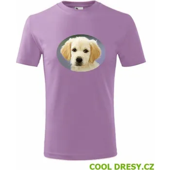 Dětské tričko se psem 2 - Barva: fialová, Velikost 6let