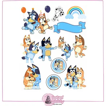 Jedlá dekorace na dort Pohádka Bluey č.13 - jedlý papír - Bez úprav / Jedlý papír / Bez decor gelu