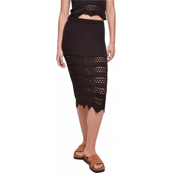 Dámská sukně Háčkovaná sukně pod kolena Urban Classics Barva: Černá, Velikost: 3XL