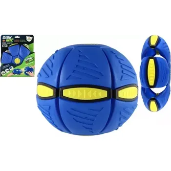 Dětský míč Teddies DiskMíč - Hoď disk, chyť míč! plast 22cm modrý na kartě 21,5x27x7cm