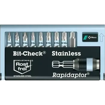 Bit WERA 071111 Sada bitů 1/4" Wera BC 12/9 Bit Check®, nerezové s držákem bitů 3888/4/1 K (W05071111001)