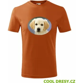 Dětské tričko se psem 2 - Barva: oranžová, Velikost 12let