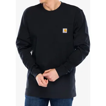 Pánské oblečení Mikina bez kapuce Carhartt Workwear Pocket T-Shirt L/S - black