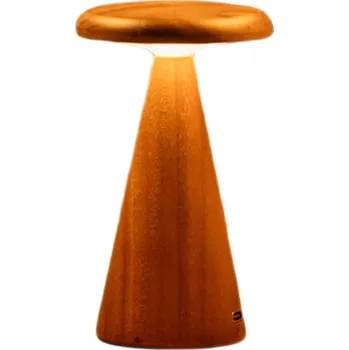 Čtecí lampička LED stolní lampa v přírodní barvě s dřevěným stínidlem (výška 14 cm) Sylva – Gingko ID_1795368