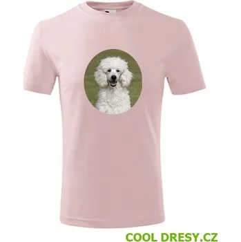 Chlapecké tričko Dětské tričko s pudlem - Barva: růžová, Velikost 10let