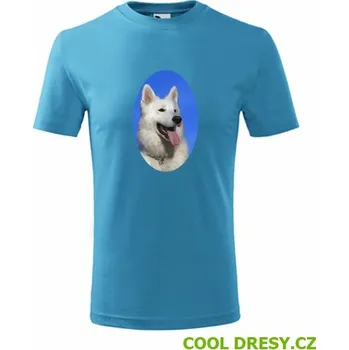 Dětské tričko se psem 3 - Barva: tyrkysová, Velikost 6let