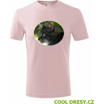 Dětské tričko s kočkou 2 - Barva: růžová, Velikost 4roky