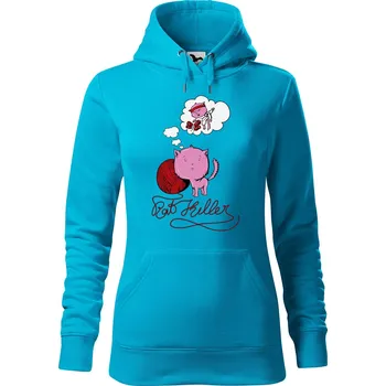 Pánská mikina Dámská mikina Kočičí sen Velikost (žena): L, Vyberte barvu: Tyrkysová